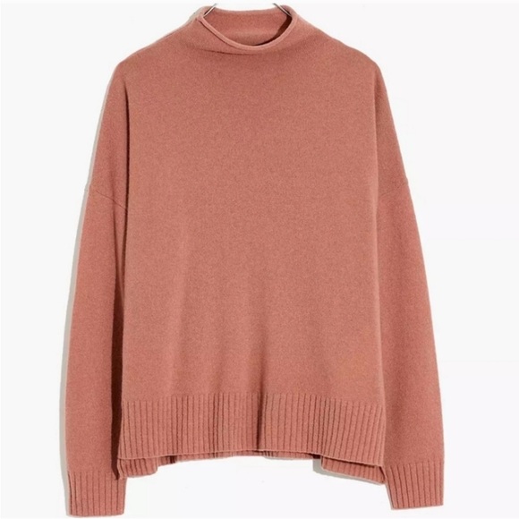 Madewell (Re)sponsible Pink Mauve Cashmere Mockneck Sweater Size Small - Picture 1 of 8